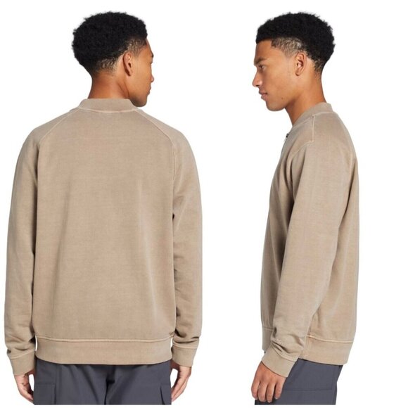 VRST Men Size M Warm Mushroom Brown Washed Terry Half-Zip‎ Pullover Shirt NWT - Picture 4 of 7